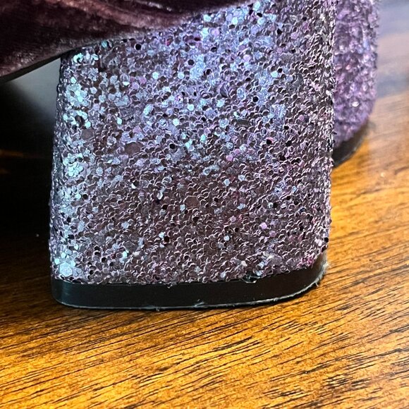 Anthropologie Pink Tonal LAB Suede Glitter Block Heel Ankle Boots Size 38 (8) - Picture 7 of 9